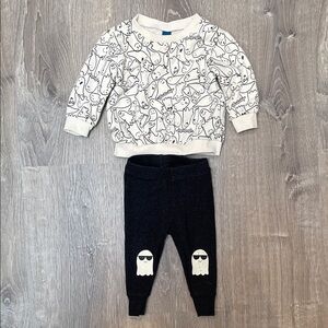 6-12 M Ghost Print Sweatshirt and Leggings Set - Old Navy
